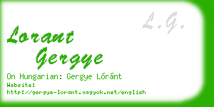 lorant gergye business card
